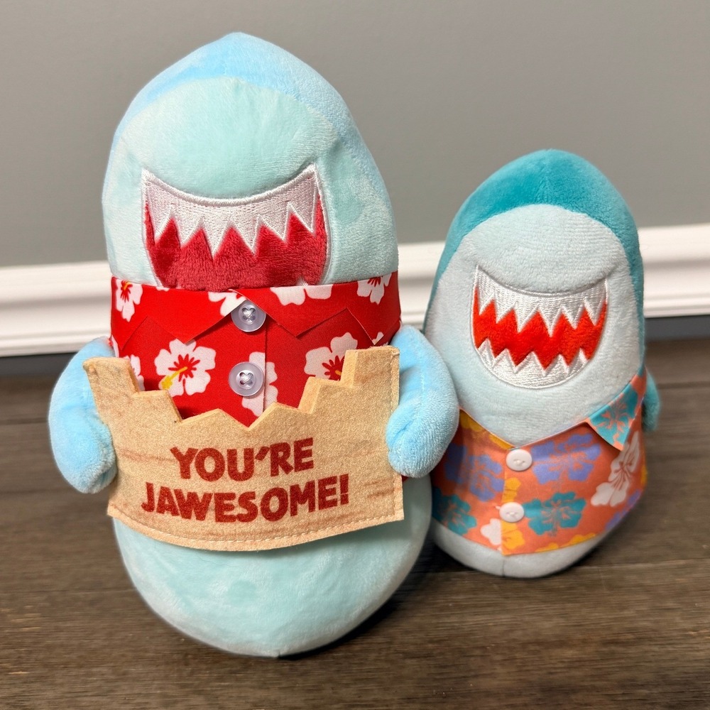 American Greetings Aloha You're Jawesome Shark Plush Set